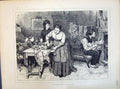 Old 1871 Symptoms Boxing Night Christmas Family Home Man Smoking Pipe Victorian