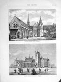 Old Antique Print 1872 St.Paul'S College Stony Seaman Liverpool Orphanage 19th