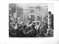 Original Old Antique Print 1872 Meeting London Republicans Men Tables Chairs