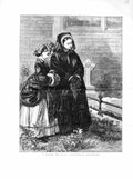 Original Old Antique Print 1872 Sandringham Churchyard Ladies Grave Alexander