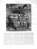 Original Old Antique Print 1872 View Tomb Henry Vii Westminster Abbey London