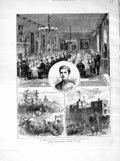 Old Antique Print 1872 Lord Ossulston Wild Cattle Chillingham Park Castle 19th