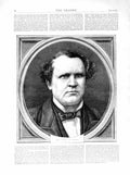 Original Old Antique Print 1872 Portrait Earl Derby Man 19th Century