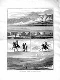 Old Antique Print 1872 English Farm Buenos Ayres Mountains South America 19th