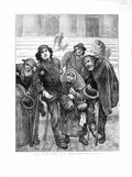Original Old Antique Print 1872 Rome Italy St. Peter'S Cathedral Carita Signori