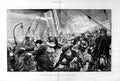 Old Antique Print 1872 Passengers English Channel Ferry Transport Boat 19th