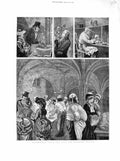 Original Old Antique Print 1872 Guildhall Kitchens London Feast Cooks Waitress
