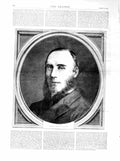 Original Old Antique Print 1872 Portrait Lord Northbrook Man 19th