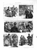 Original Old Antique Print 1872 Home News-Boys Metropolis Children Matron 19th