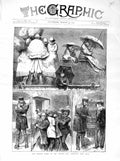 Original Old Antique Print 1872 Oxford Cambridge Boat Race Sport Police Snow