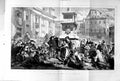 Old Antique Print 1872 Easter Day Rome Italy People Street Scene Lewis 19th
