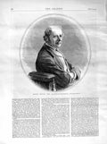 Old Antique Print 1872 Count Beust. Austro-Hungarian Ambassador Portrait 19th