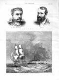 Original Old Antique Print 1872 Ironclad Turret Ship Thunderer James Fisk Gould