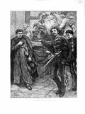 Original Old Antique Print 1872 Rome Italy Holy Water Basin St. Peters Fine Art
