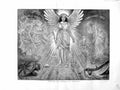 Old Antique Print 1872 Allegory England America Angel Chicago Lancashire 19th