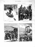 Original Old Antique Print 1872 Volunteer Review Brighton Siers Amusements 19th