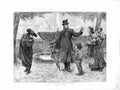 Original Old Antique Print 1872 Roman Cardinal Footman Fountain Pincian People