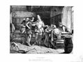 Old Antique Print 1872 Scene Captain Bobadil Sword Dog House Men Fine Art 19th