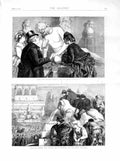 Old Antique Print 1872 Rome Italy Prince Humbert Statue Gladiator Tourist 19th