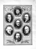Old Antique Print 1872 Mazzini Dixon Talbot Pease Campbell Earl Lonsdale 19th
