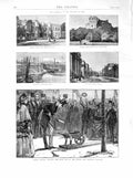 Old Antique Print 1872 Cardiff Castle Bute Prince Arthur Railway Sandgate 19th