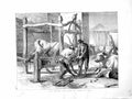 Original Old Antique Print 1872 Rome Italy Shoeing Oxen Temple Vesta Animals