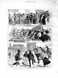 Original Old Antique Print 1872 Paris France Art Paintings Pictures Street 19th