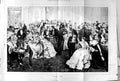 Original Old Antique Print 1872 Men Women Ball Supper Time ServantsVictorian
