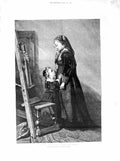 Original Old Antique Print 1872 Madame Bisschop Fine Art Mother Little Girl