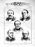 Original Old Antique Print 1872 Geneva Court Arbitration Cockburn Adams Itajuba