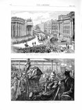 Old Antique Print 1872 Lord Mayo Funeral Bank Ireland Cambridge Hall Cab 19th