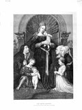 Old Antique Print 1872 Dresden Art Holbein Meyer Madonna Children Mother 19th