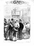 Original Old Antique Print 1872 Varnishing Day Royal Academy Painting Men Women