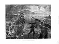 Original Old Antique Print 1872 Eruption Mount Vesuvius Peasant People Lava