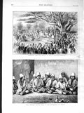 Old Antique Print 1872 May Queen Wymering Festival Persian Famine Shiraz 19th