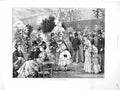Original Old Antique Print 1872 Flower Show Men Women Children 19th