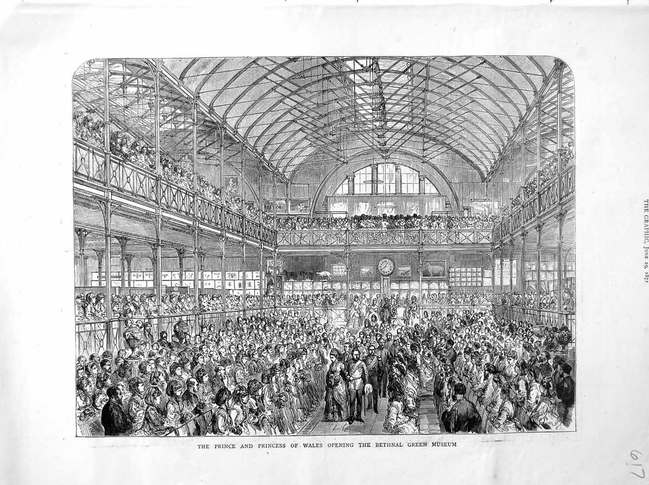 Old Antique Print 1872 Prince Princess Wales Bethnal Green Museum Royal 19th