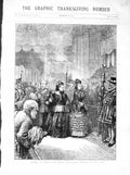 Old Antique Print 1872 Thanksgiving Paul'S Cathedral London Ludgate Queen 19th