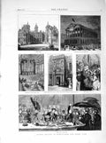 Old Antique Print 1872 Prince Arthur Birmingham Aston Park Castle Lilium 19th