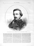 Original Old Antique Print 1872 Earl Dufferin New Governor-General Canada Man