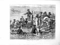 Original Old Antique Print 1872 Scene Washing Sheep Hungary Farming Men Animals