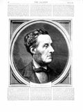 Original Old Antique Print 1872 Portrait Earl Shaftesbury Man 19th