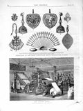 Old Antique Print 1872 Walter Press Times Newspaper Jewellery Kensington 19th