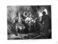 Original Old Antique Print 1872 Fine Art Prince Charles Hiding Academy 19th
