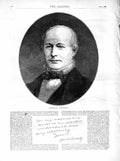 Original Old Antique Print 1872 Portrait Horace Greeley Man 19th