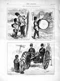 Original Old Antique Print 1872 Siers Guards Farnham Dorset War Canon Gun 19th