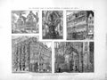 Original Old Antique Print 1872 Belgium Church Notre Dame Brussels Hotel Ghent