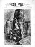 Original Old Antique Print 1872 Siers Guns Stonehenge Sydney Hall Victorian
