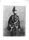 Original Old Antique Print 1872 Portrait Charles Xv King Sweden Norway 19th