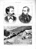 Old Antique Print 1872 Prince Wales Athol Deer Hunting Clemens Leland Men 19th